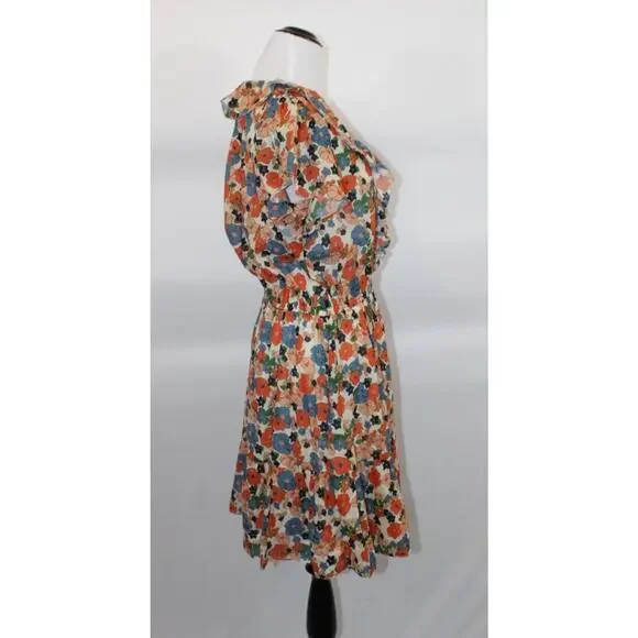 TROVATA Birds of Paradis Sz M Medium Marcella Dress Marina Floral Ruffle - Picture 7 of 8